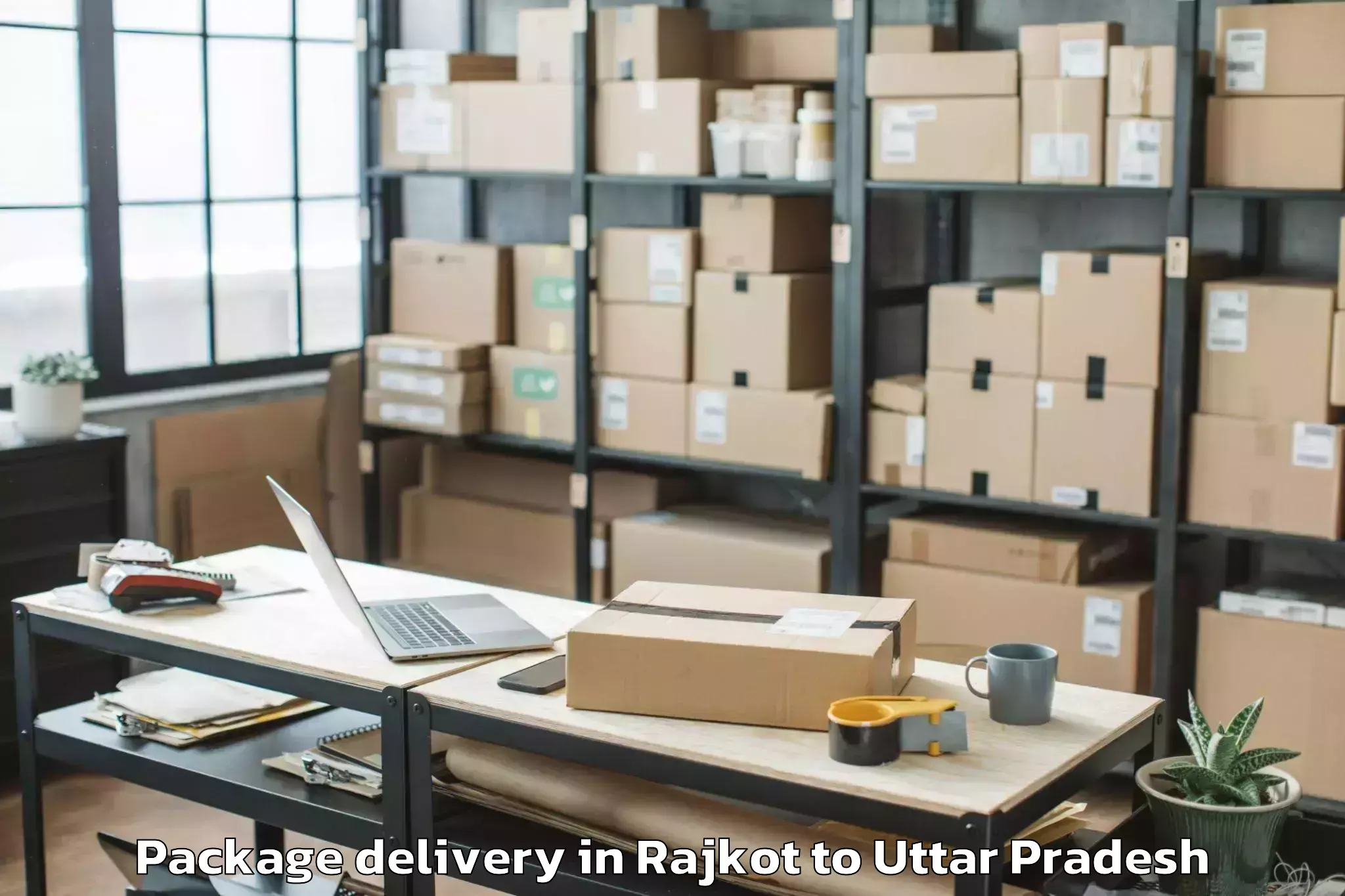 Hassle-Free Rajkot to Gola Bazar Package Delivery